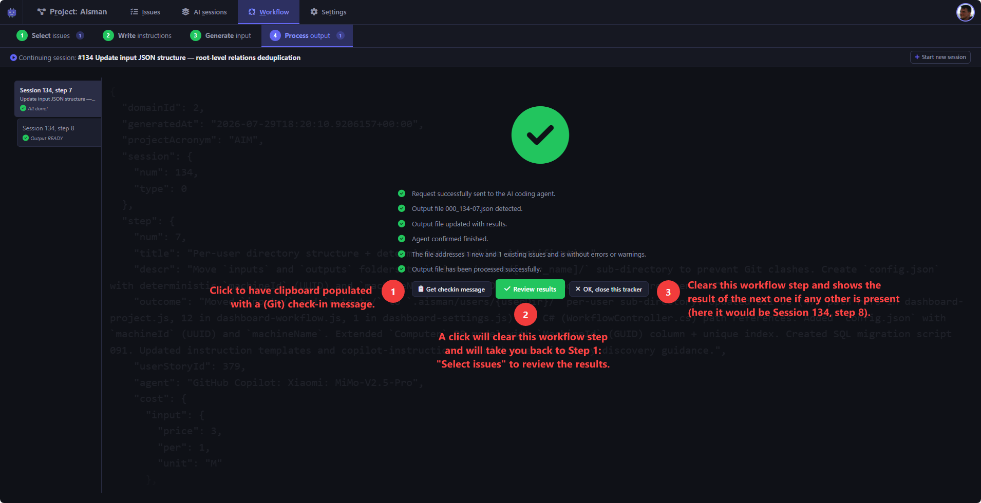 Step 4: AI output processed